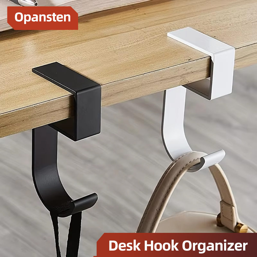 Tech For Office - Aluminium bureauhaakorganizer Antislipontwerp Strak zwart wit