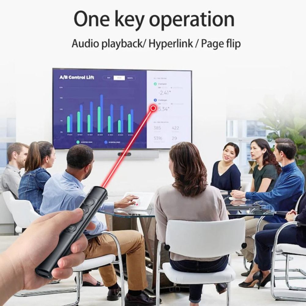 Presentation Remote Laser - 2,4 GHz draadloze presentatieclicker USB-opladen Infrarood