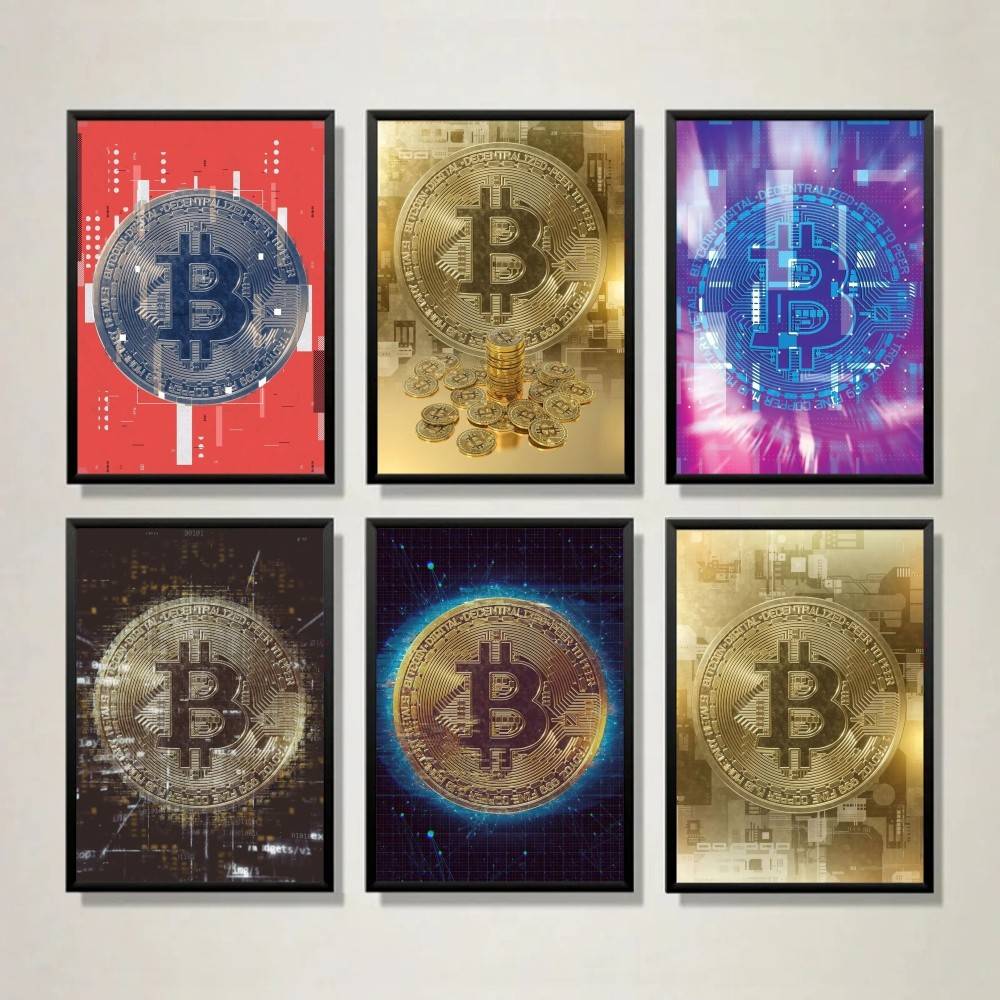 Tech Office Wallpaper - Cyber Tech Circuit Gouden Munt Poster