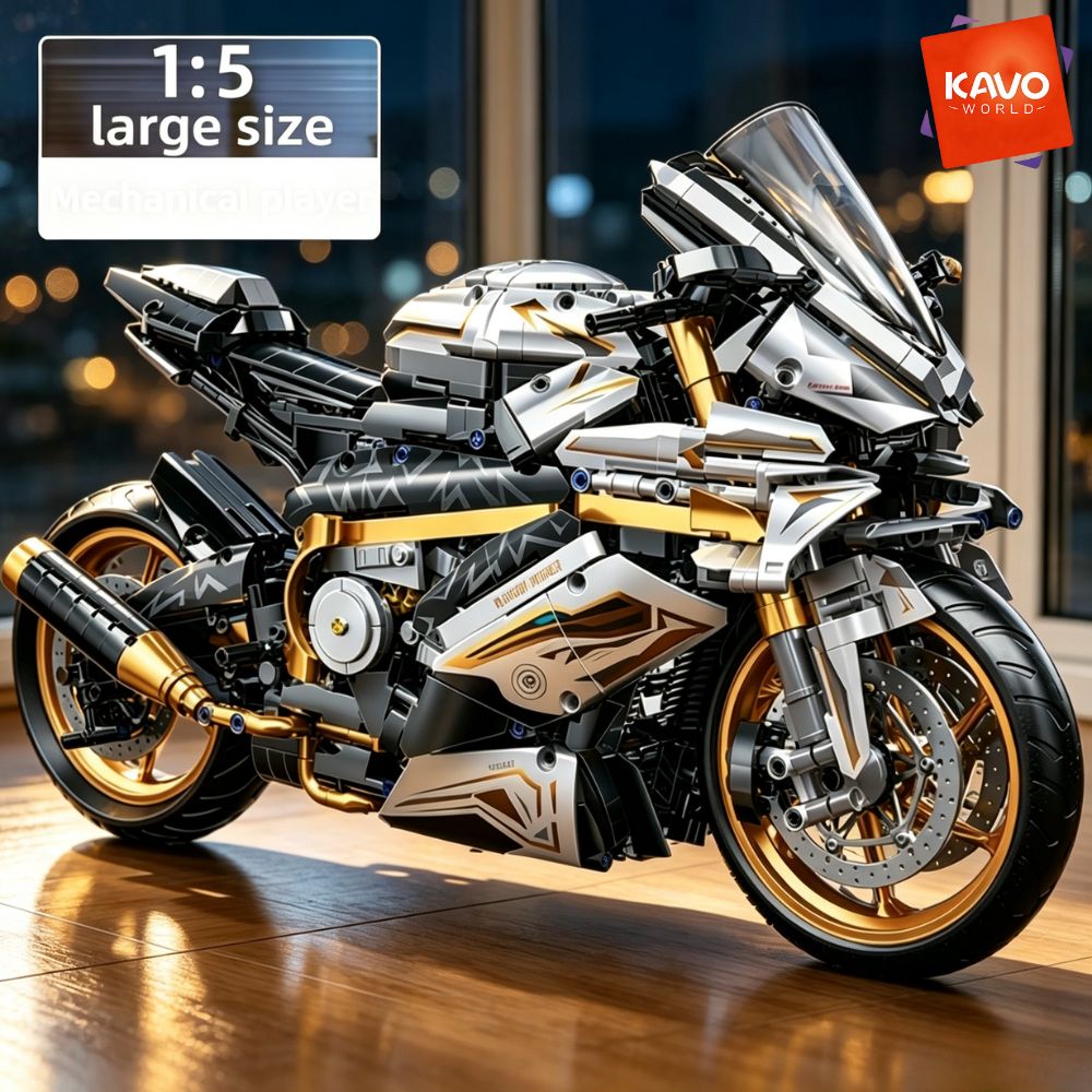 High Tech Office Room - KAVOWORLD 1:5 Grote Schaal Sportmotorfiets Bouwstenen